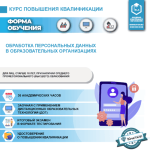 Повышение квалификации: Обработка персональных данных в образовательных организациях